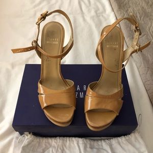Stuart Weitzman neutral platform sandal